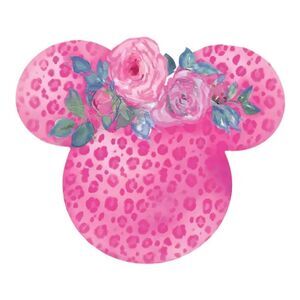 Pink Minnie flower leopard htv iron on appliqué​